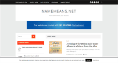 Desktop Screenshot of namemeans.net